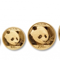  2018年熊猫纪念金币一组5枚 完未流通