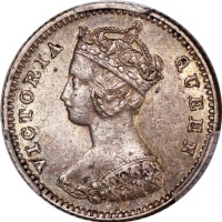  1882-H香港维多利亚一毫，PCGS AU58，#46484369