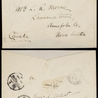  1910年四川叙府寄加拿大封，西式封贴宣统纪念7分、2分及蟠龙1分各一枚，计符邮资10分