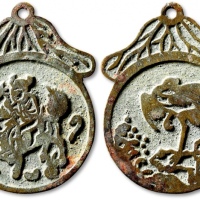  清“麒麟送子”背“仙鹤”挂花 极美品