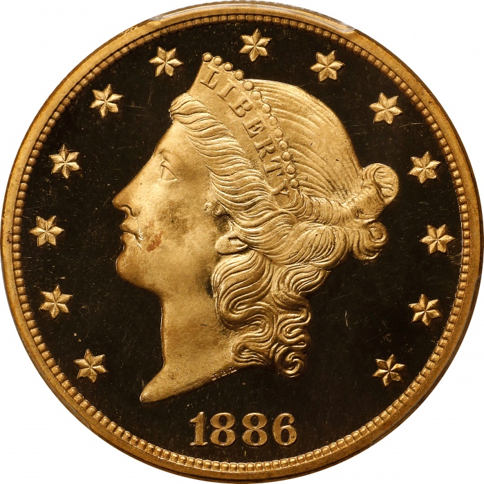  1886年自由像双鹰金币  PCGS Proof 67 1886 Liberty Head Double Eagle