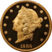  1886年自由像双鹰金币  PCGS Proof 67 1886 Liberty Head Double Eagle