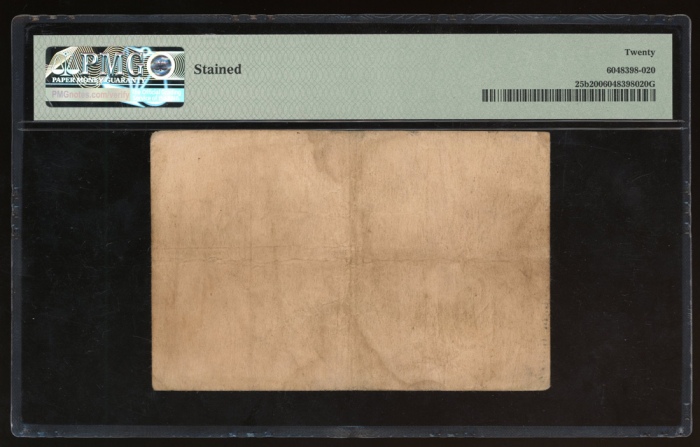  1940年砂磱越一角，编号B089815，PMG20，有污 Government of Sarawak, 10 cents, 1 August 1940, serial number B089815,
