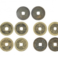  清顺治通宝小平满汉蓟、清康熙通宝小平满汉蓟、清雍正通宝小平宝安局、清乾隆通宝小平大样宝泉局、清嘉庆通宝小平大样宝泉局 公博评级 美85 、公博评级 美85 、公博评级 美85 、公博评级 美85、公博