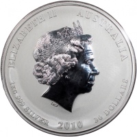  2010年澳洲虎年生肖纪念银币30元，总含银量32.1安士， Australia, 30 dollars, 2010, Perth Mint, Second Lunar Series, Year of
