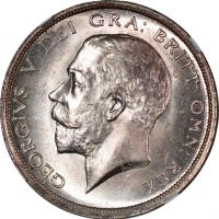  1915年英国半克朗银币，NGC MS65，#6469742-008 Great Britain, silver 1/2 crown, 1915, NGC MS65 #6469742-008.