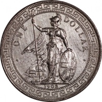  1902C及1903B英国贸易银元2枚一组，AU Great Britain, a pair of silver trade dollar, 1902C and 1903B, about uncirc