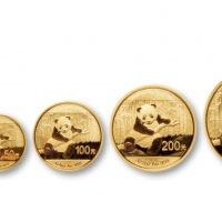  2014年熊猫纪念金币一组5枚 完未流通