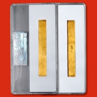  南宋“刘顺造”一两金铤一枚，长：128.5mm，重：37g，文字清晰，金色纯正，工艺精良，南宋金条名誉品，少见，极美品，华夏评级 XF（980185）