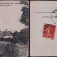  1908年法国寄腾越国际邮路进口明信片，片贴10生丁邮票一枚