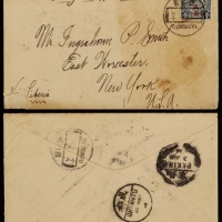  1914年四川雅州府寄美国封，贴蟠龙加盖楷字“中华民国”10分一枚
