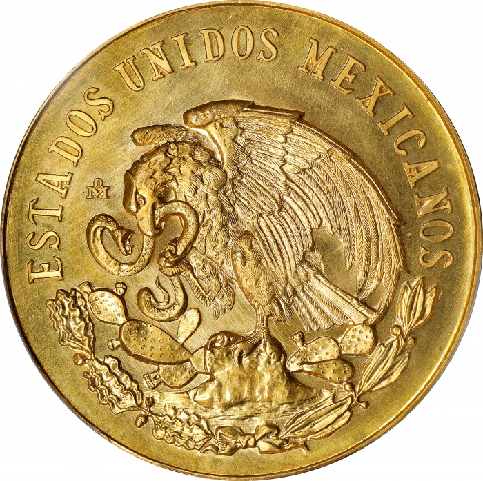  1962年墨西哥50比索 PCGS SP 66 MEXICO. Battle of Puebla/Cinco de Mayo Gold Medallic 50 Pesos
