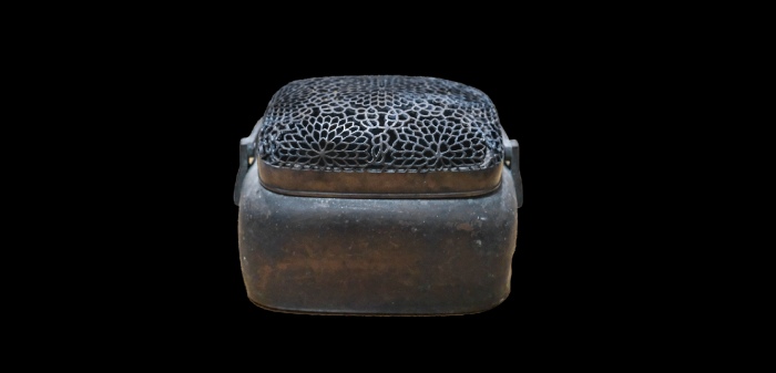  清铜制凤江款手炉 