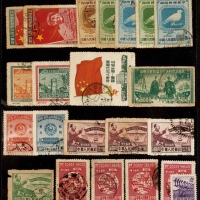  1950年代纪念邮票东北贴用原版旧票一组21枚