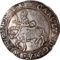  英格兰1636-38年1/2克朗及1603-25年苏格兰30先令，分别评NGC XF40及F15，#6471019-002及001 England, silver 1/2 crown, 1636-38