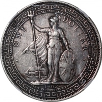  1902C英国贸易银元，NGC XF Details有清洗，#6375934-003 Great Britain, silver $1, 1902C, Trade dollar, NGC XF Det
