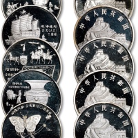  1992年古代科技第1组航海造船、地动仪、指南者、铸铜术、风筝22克银币共5枚，NGC PF69 ULTRA CAMEO（2788745-042、2789055-035、2789055-033、278