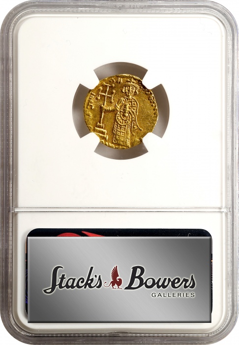  685-695年贾斯汀二世金币 NGC Ancients Ch AU JUSTINIAN II, FIRST REIGN