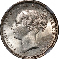  1883及1889年英国1先令银币2枚一组，后者為细肖像版，评NGC MS63及MS64，#6471020-002及#6471020-007 Great Britain, a pair of silv