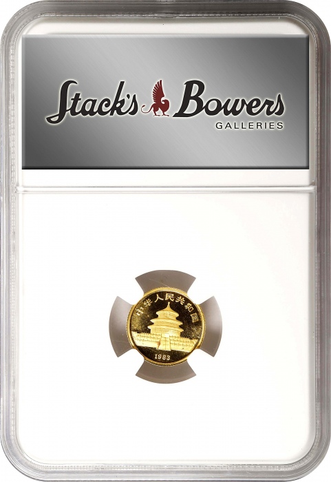  1983年熊猫纪念金币1/20盎司 NGC MS 68 CHINA. 5 Yuan, 1983. Panda Series. NGC MS-68.