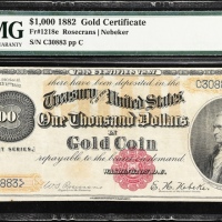  1882年1000美元黄金券 PMG VF 30 1882 $1000 Gold Certificate