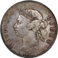  1891年香港维多利亚半圆，PCGS XF Detail (有清洗)，#46484248