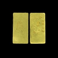  民国中央造币厂背布图半两金锭 