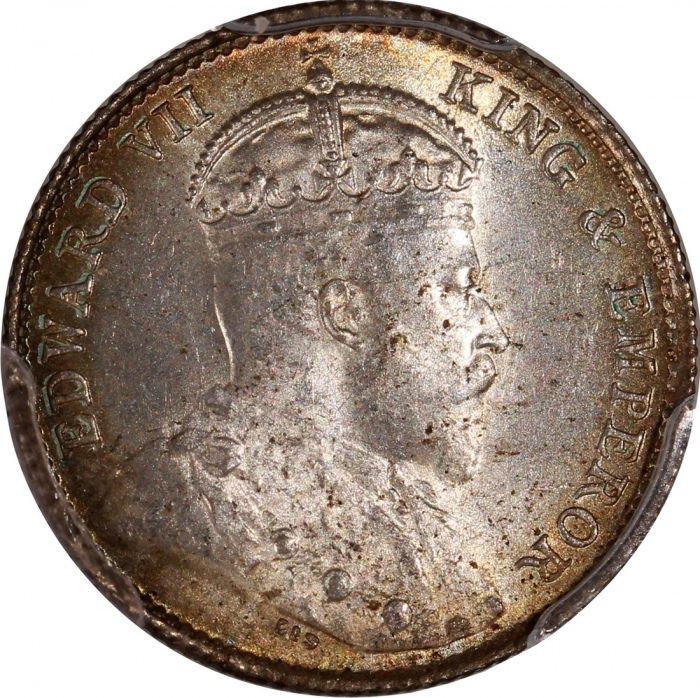  1903年香港爱德华七世五仙一组3枚，均评PCGS MS64，#46484346，#46484378，#46484387，应出自同一发行批次