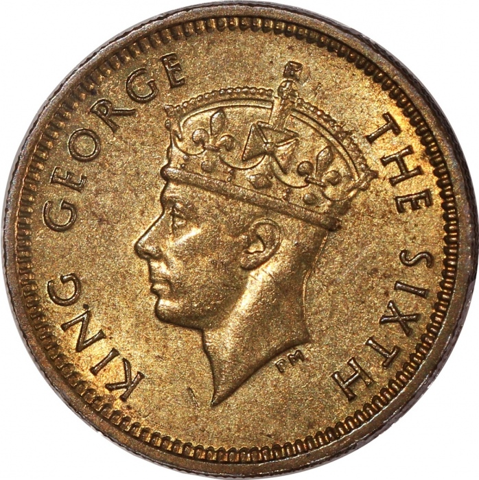  香港乔治六世钱币一对，1937年一毫及1950年五仙，分别评PCGS MS66及MS63，#46484402，#46484375