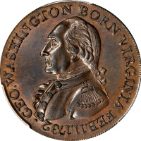  1789年华盛顿弗吉尼亚铜币 PCGS MS 64 1789 (ca. 1792) Washington Born Virginia Copper