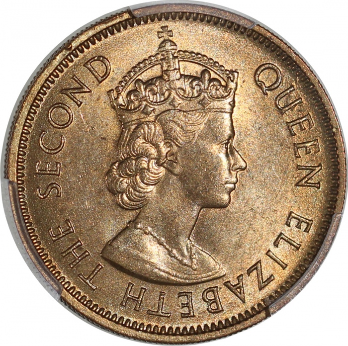  香港1毫4枚一组，包括1955，1960-H，1965-KN及1968-H，1955年评PCGS MS64，其餘MS65，#38906663，#38906665, #39230963及#3925096