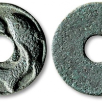 早期“双鱼”浮雕花钱 极美品