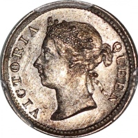  1889年海峡殖民地5仙，PCGS AU58，#44789221 Straits Settlements, 5 cents, 1889, PCGS AU58 #44789221
