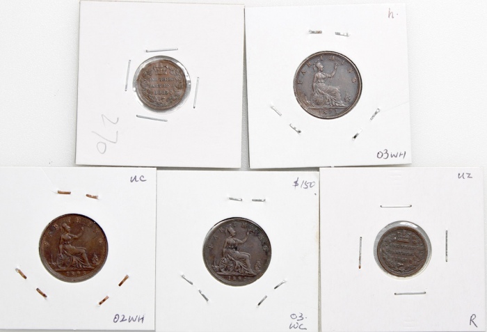  ，建议预览 Great Britain, group of 8 copper fractionals, 3x 1/3 farthing, 1868 and 1885 (2), and 5x farth