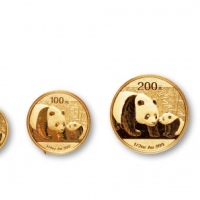  2011年熊猫纪念金币一组5枚 完未流通