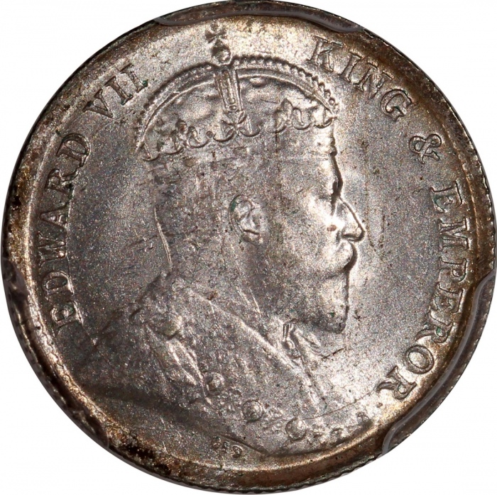  1903年香港爱德华七世五仙一组3枚，均评PCGS MS64，#46484327，#46484328，#46484340，应出自同一发行批次