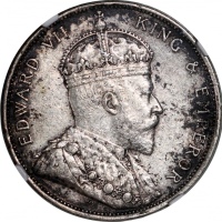 1905年香港5毫2枚一组，分别评NGC UNC Details有环境损害及XF Details有清洗，#6375930-023，#6375934-039 Hong Kong, a pair of s