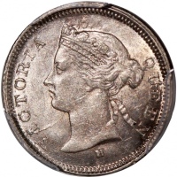  1874-H香港维多利亚五仙，PCGS MS61，#46484267，原光熠熠