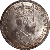  1903，1904及1905年香港爱德华七世五仙及一毫一组3枚，分别评PCGS MS64，MS64及MS65，#46484323，#46484319，#46484343