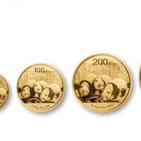  2013年熊猫纪念金币一组5枚 完未流通