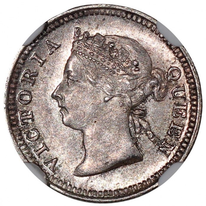  1867及1888年香港5仙，分别评NGC UNC Details有清洗及MS62，#6471020-012及#6471020-010 Hong Kong, a pair of silver 5 ce