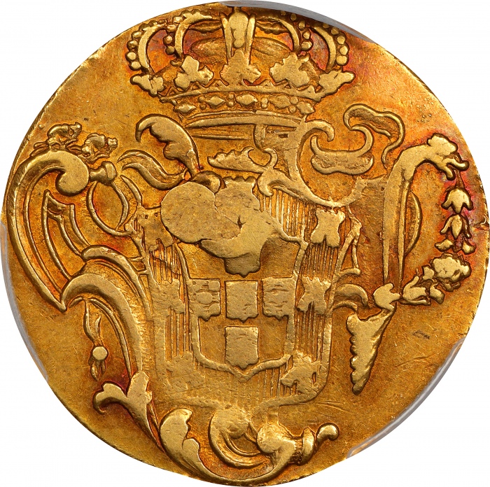  1754-B EB戳记巴西里拉 PCGS AU 53 New York.  Ephraim Brasher (EB)