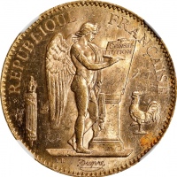 1930年法国100法郎金币 NGC MS 60 FRANCE. 100 Francs