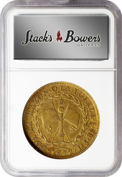  1822-So智利8埃斯库多 NGC XF 45 CHILE. 8 Escudos, 1822-So