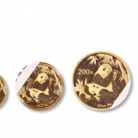  2007年熊猫纪念金币1盎司等一组5枚 完未流通