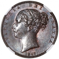  英国铜币6枚一组，1/4便士4枚及1/2便士2枚，评NGC MS63BN，MS63RB，MS64RB，MS64RB，MS62BN及MS64RB，#2885392-032，034，036，037，031
