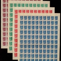  1949年纪1第一次中国人民政治协商会议再版新票共100套，整版分开成40及60方连