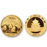  2013年熊猫纪念金币1盎司一组2枚 完未流通