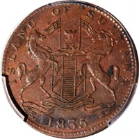  1835年新加坡商用代币1柯平一组3枚，分别评 PCGS XF Detail (有环境损害), MS61BN, XF Detail (有清洗). #42588986/87/88 Singapore M