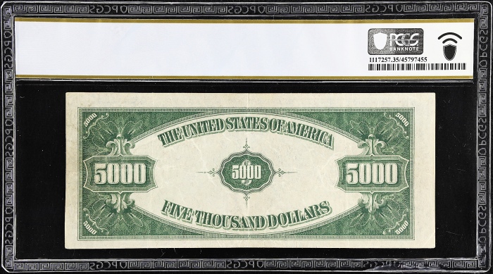 1934年5000美元达拉斯 PCGS BG VF 35 1934 $5000 Federal Reserve Note